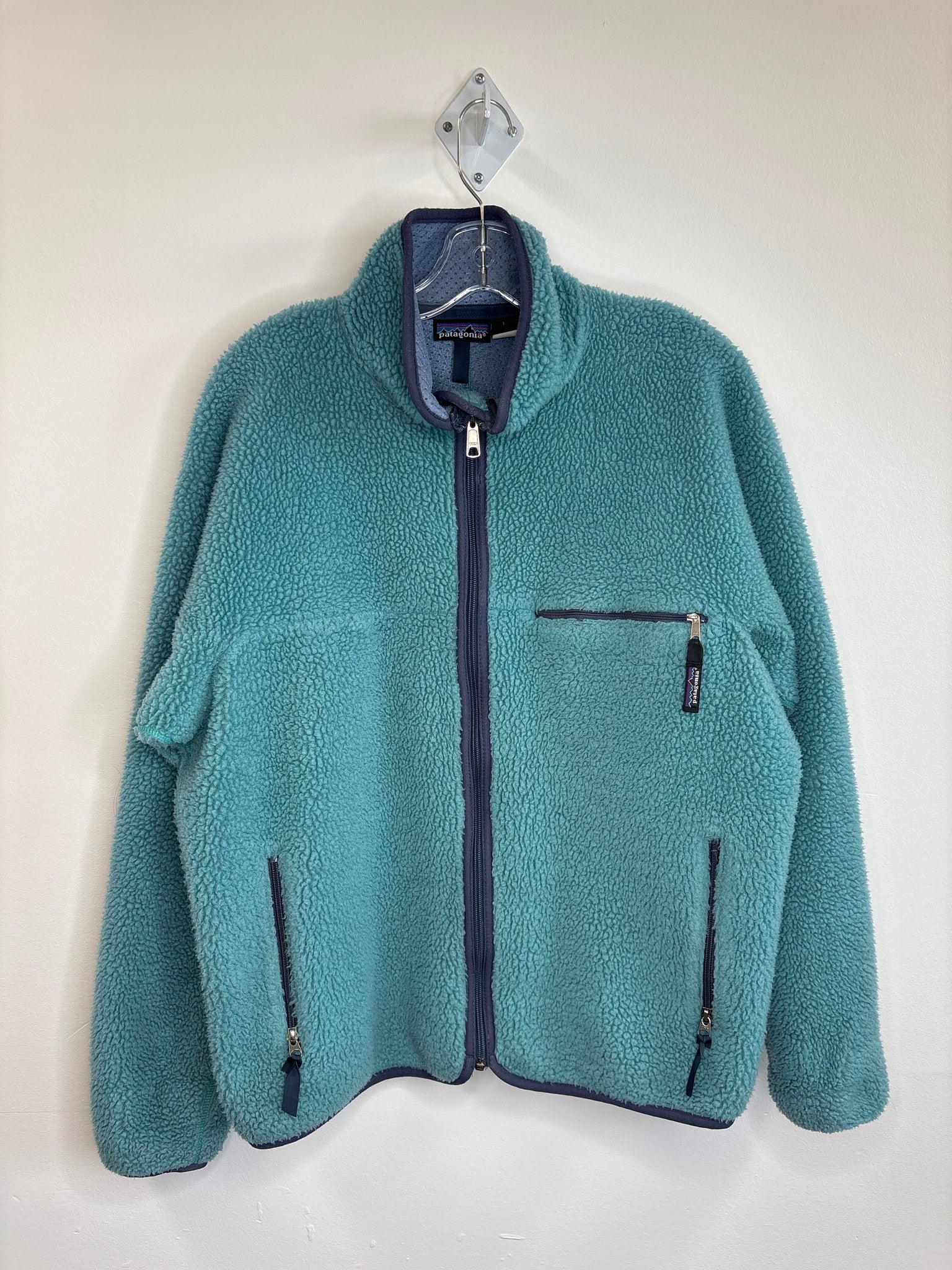 Vintage 1990 Patagonia Teal & Blue Fleece Jacket (L)