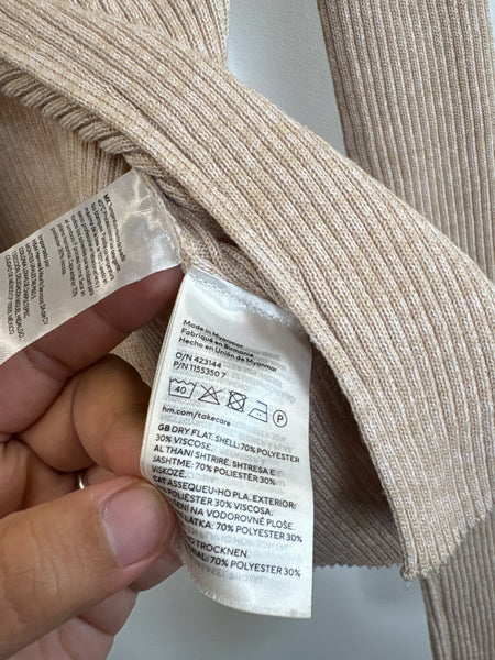 H&M Rib-Knit Knot-Detail Top (S)