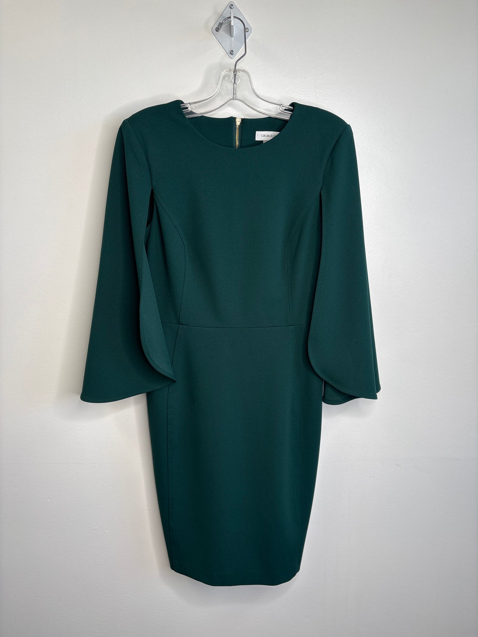 Calvin Klein Forest Green Batwing Sleeve Bodycon Dress (US 8)
