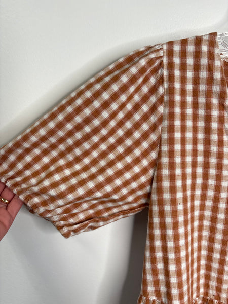 Primark Cotton-Linen Blend Gingham Tiered Dress (4)