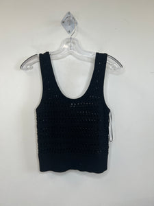 NWT Black Crochet Crop Tank Top (XS)