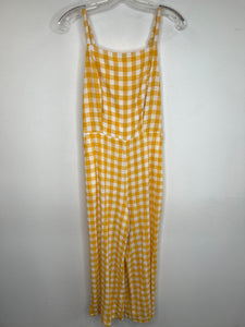 Yellow Gingham Sleeveless Jumpsuit (S Tall)