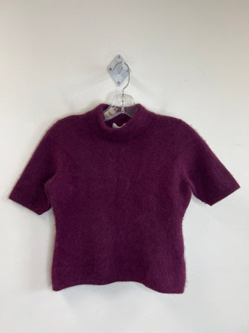 Vintage Rollina Imperial Purple Angora-blend Short Sleeve Sweater (M)