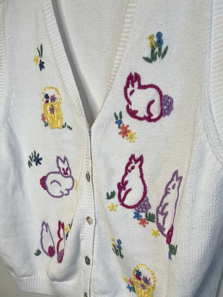 Tabi International Easter Embroidered Sweater Vest (XXL)