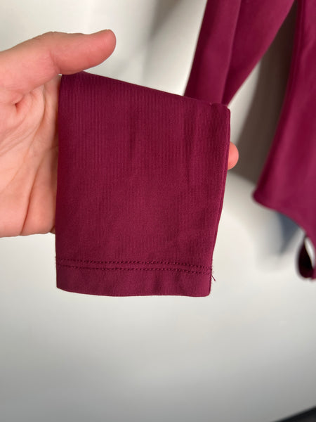 Babaton Dark Magenta Long-Sleeve Bodysuit (S)