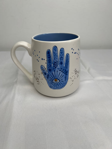 Blue/White Hamsa Ceramic Mug