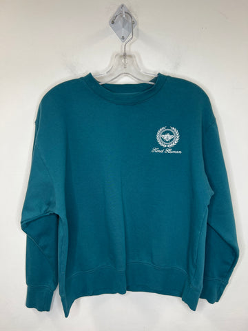 Lisa James Teal "Be Kind"  Crewneck Sweatshirt (S)