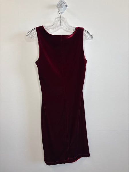 Retro Jessica Maroon Sleeveless Velvet Midi Dress (6)