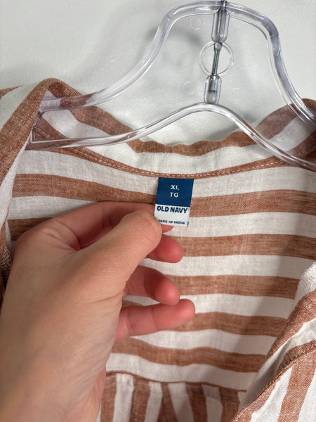 Old Navy Linen-Blend Striped Top (XL)