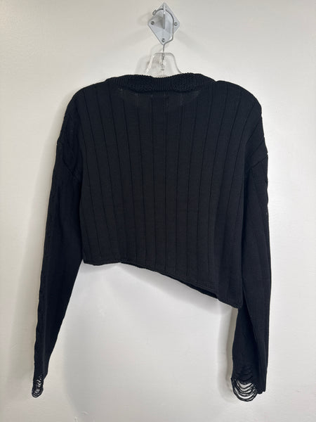 BDG Star Asymmetrical Embroidered Cable Knit Sweater (M)
