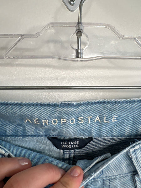 Aéropostale Patchwork High Rise Wide Leg Denim Jeans