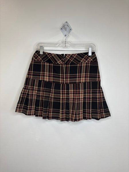 Suzy Shier Pleated Plaid Mini Skirt (0)