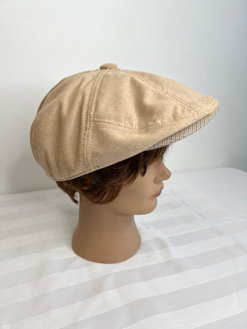 New Era Beige Newsboy Cap (M)