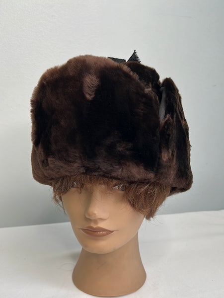 Vintage Fur Trapper Pilot Hat (M)