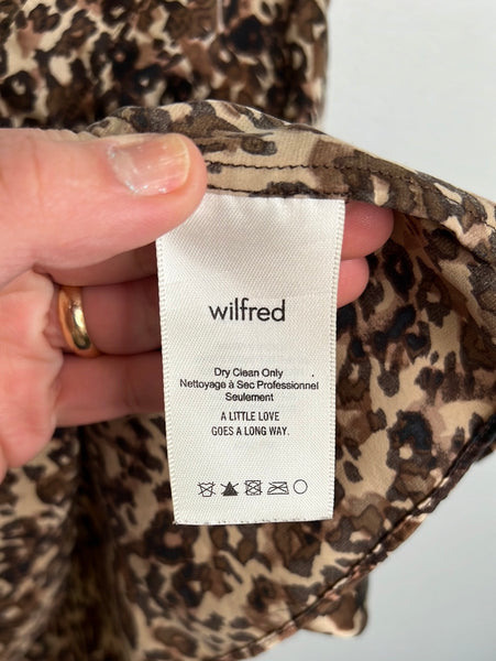 Aritzia Wilfred Leopard Print Pure Silk V-Neck Tank Top (XXS)