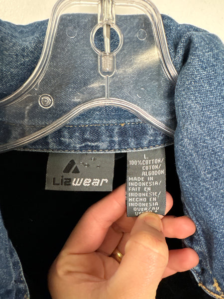 Vintage Lizwear Suede Denim Vest (L)