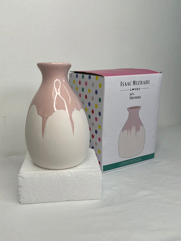 NWT Isaac Mizrahi Loves xo, Sienna Ceramic Decorative Vase