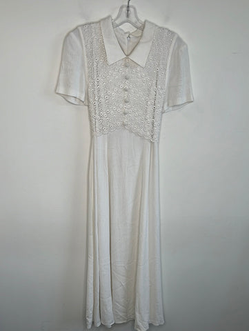 Vintage Nina PiccaIno Front Lace Maxi Dress (8)