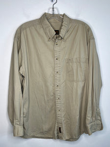 Timberland Weathergear Beige Long-Sleeve Button-Up Shirt (L)