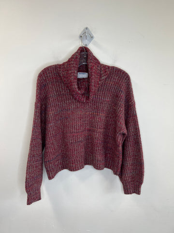 Old Navy Mulberry Cropped Turtleneck Puff-sleeve Knit Sweater (L)