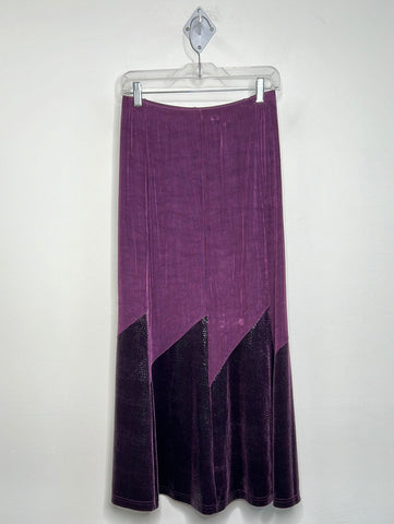 Retro Artex Collection Women's Velvet Midi Skirt (M)