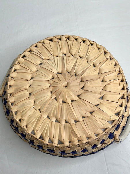 Woven Bread Basket with Ceramic Handles