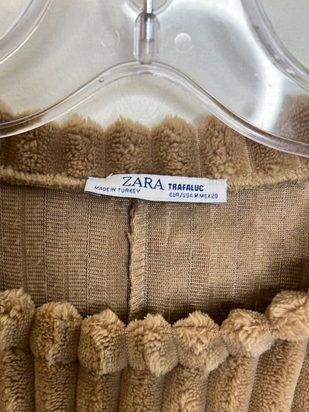 Zara Ribbed Cropped Pullover Sweatshirt (M)