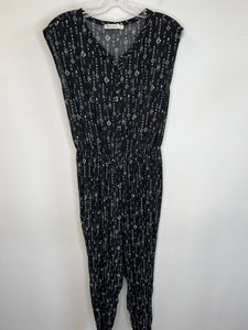 LCW Casual Black Print Jumpsuit (EU 40)