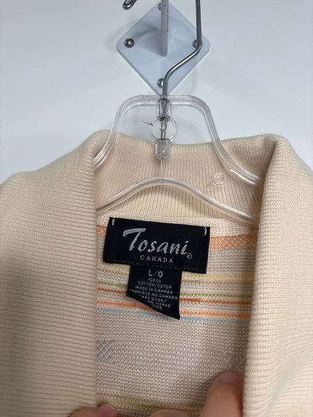 Vintage Tosani Knit Quarter Button-Up Sweater (L)