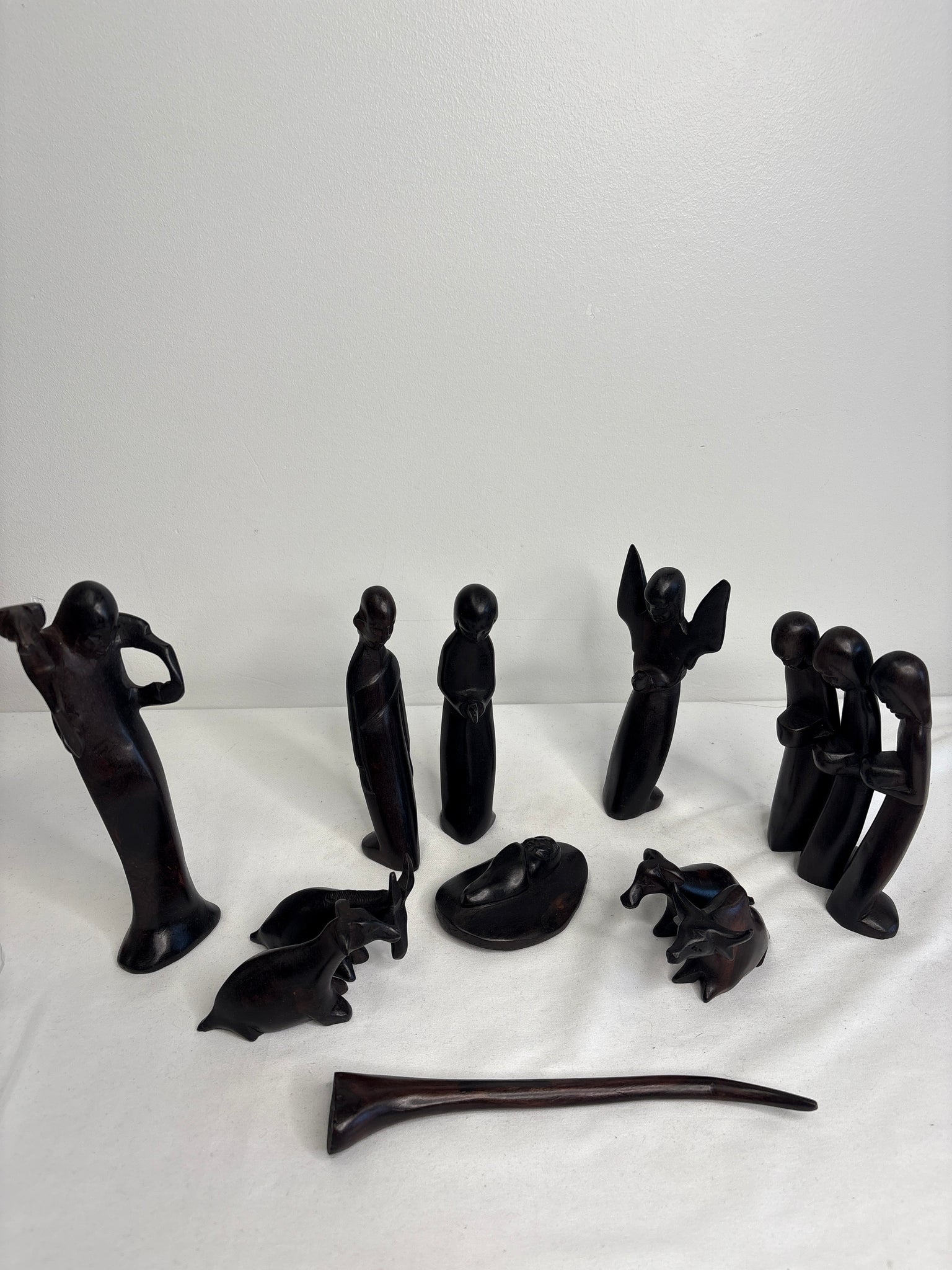 African Ebony Wood Nativity Set