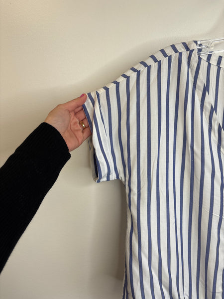Joe Fresh Front-Tie Striped Button-Up Blouse (S)
