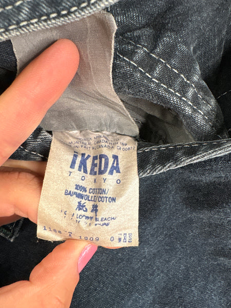 Vintage Ikeda Overalls Denim Shortalls (XS)