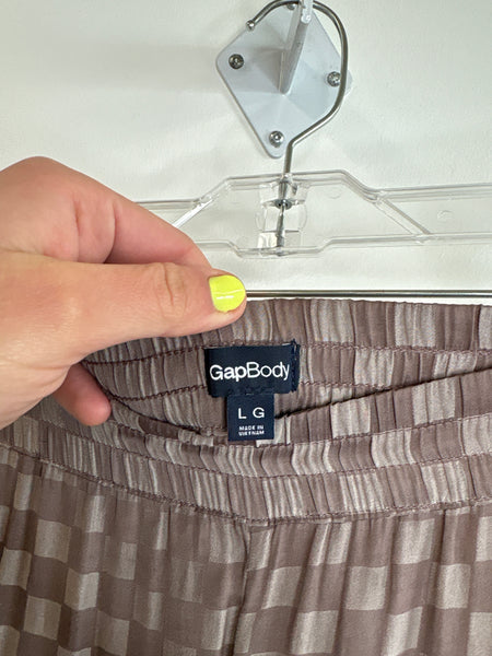 Gap Body Checkered Cropped Wide Leg Pants (L)