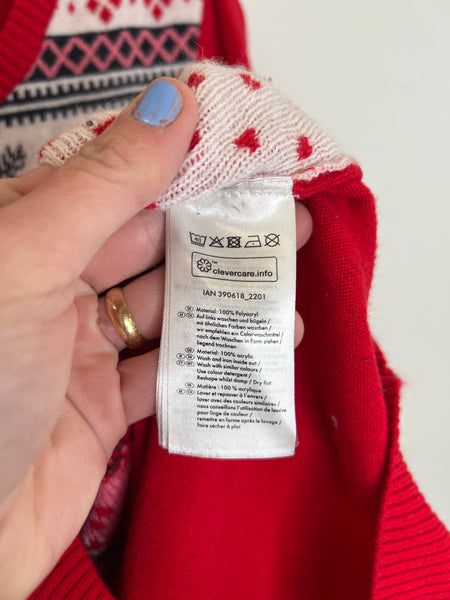 Esmara Red "Merry Christmas" Christmas Sweater Dress (S)