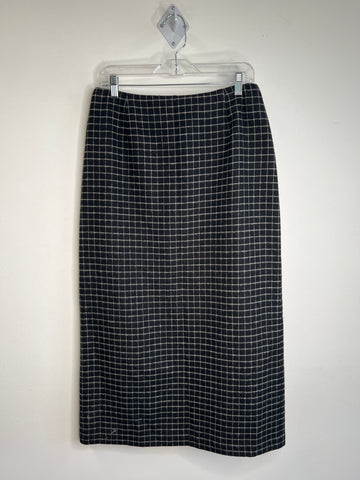 Vintage Jones New York Checkered Single Back Slit Maxi Skirt (10)