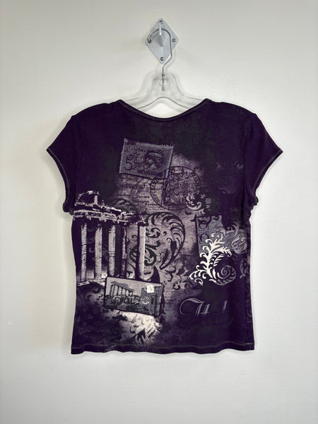 Blue Canyon Clothing Y2K Italy Rhinestone Embellished Tee (M)