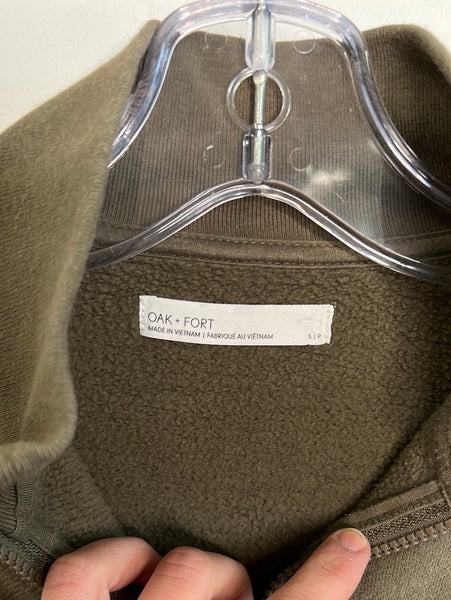 Oak + Fort Scuba Oversized Half-Zip Sweater (S)