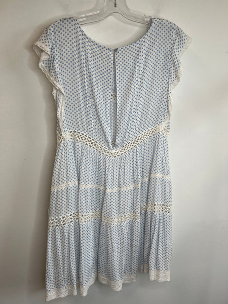 Free People Blue/White Floral Print Sleeveless Midi Dress (XS)