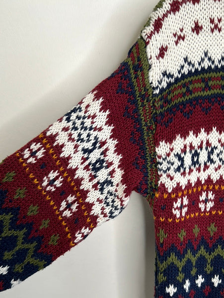 Retro Variations Knit Turtleneck Grandpa Sweater (S)