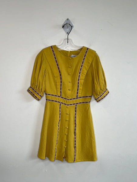 SÒ Vintage Made In Vietnam Yellow Mini Dress  (M)