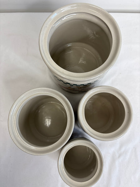 SET OF 4 Vintage Gibson Housewares Ceramic Canister