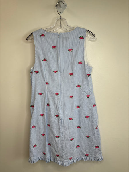 Talbots Watermelon Embroidered Cotton Striped Midi Dress (10)