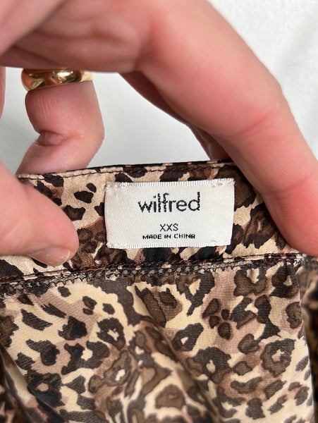 Aritzia Wilfred Leopard Print Pure Silk V-Neck Tank Top (XXS)