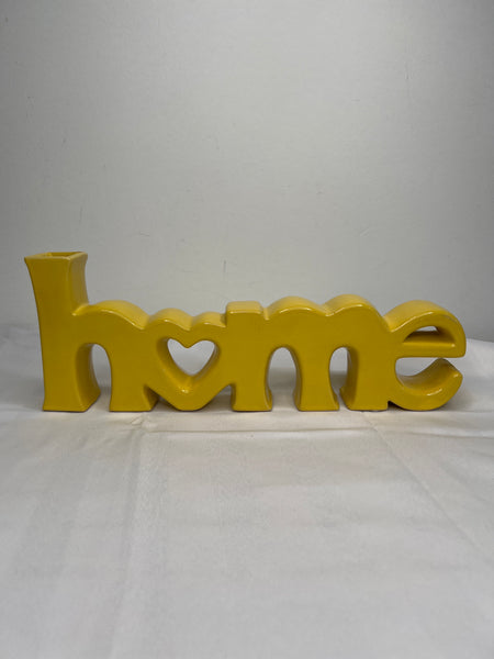 Sunshine Yellow Ceramic "Home" Vase Sign