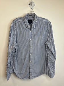 American Eagle Striped Long-Sleeve Button-Down Top (L)