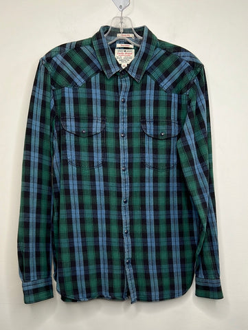 Lucky Brand Plaid Long Sleeve Button Up Shirt (M)