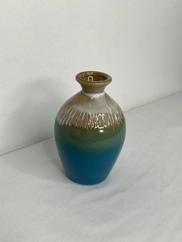 Mini Blue Glazed Pottery Vase
