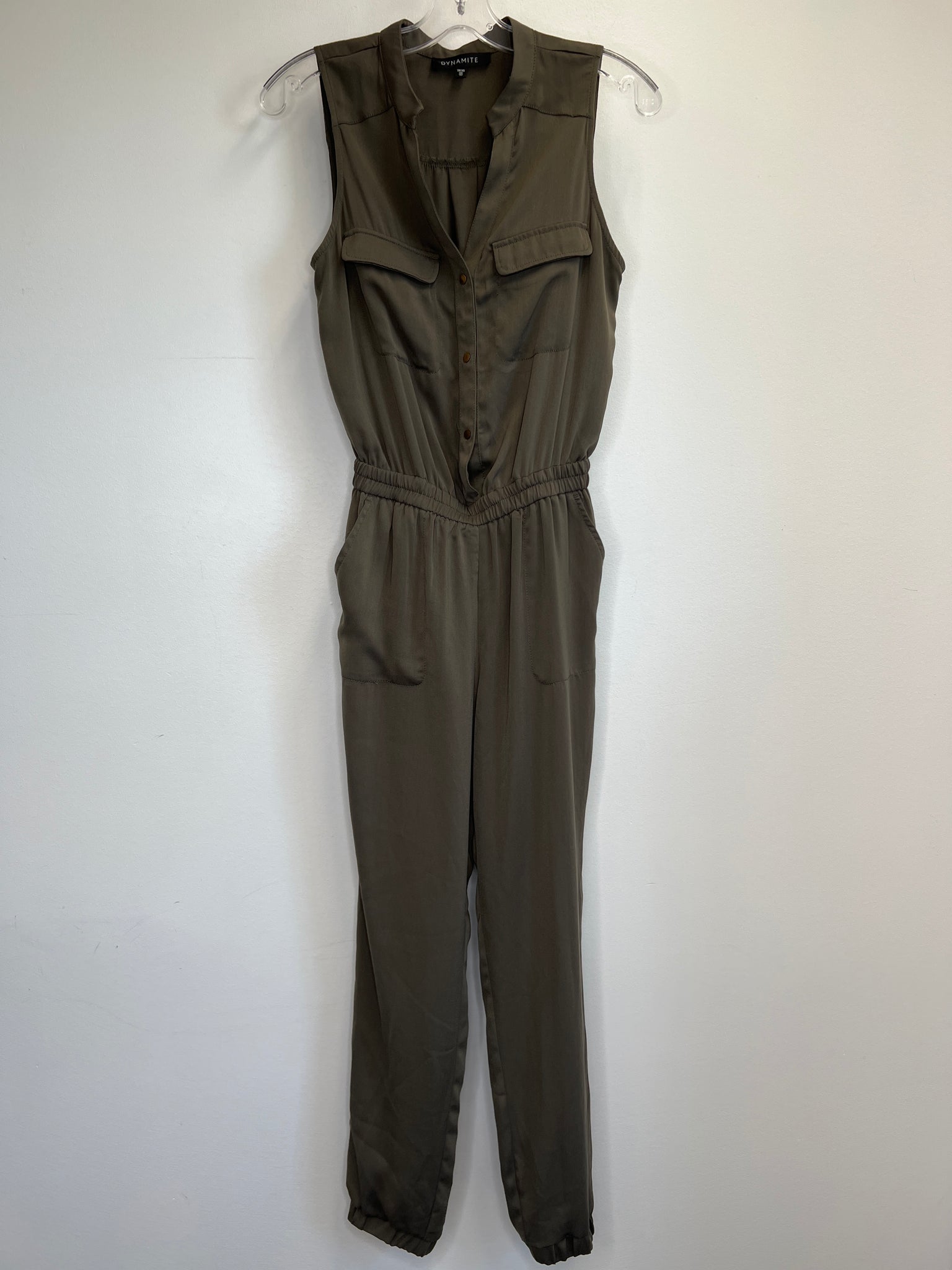 Dynamite Olive Green Sleeveless Jumpsuit (XS)