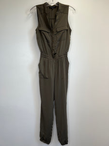 Dynamite Olive Green Sleeveless Jumpsuit (XS)