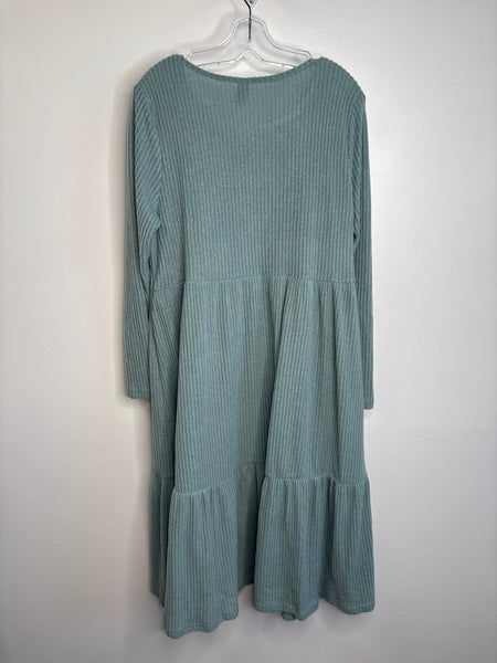 NWT Emery Rose Teal Two-Tiered Long-Sleeve Dress (XL)